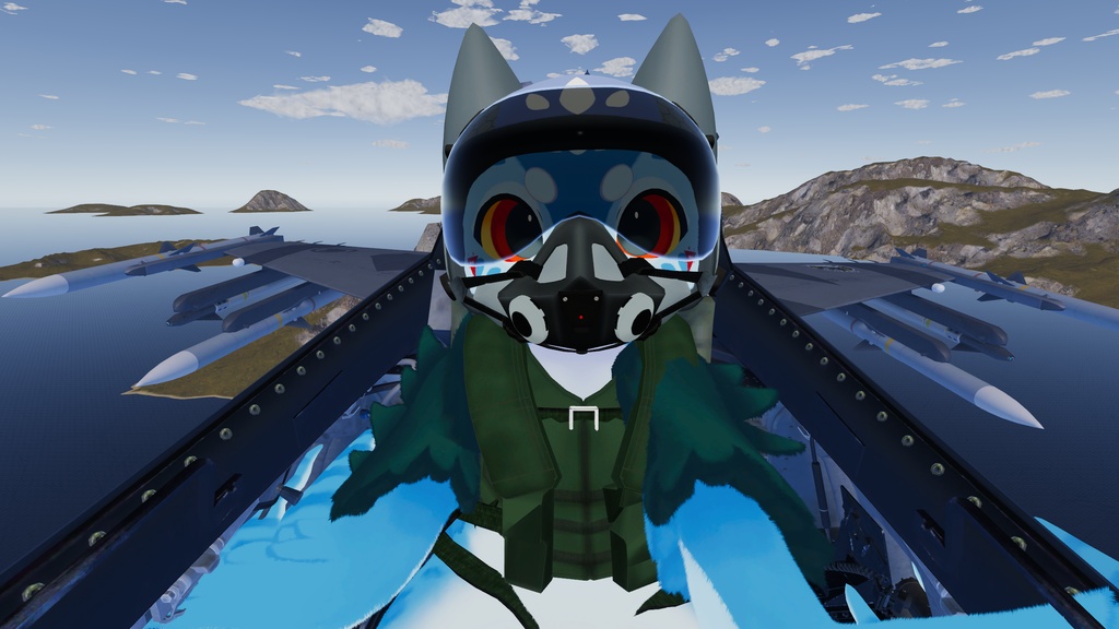 【アンシア・グリフォネット】パイロットヘルメット+呼吸ユニットUBU-20【VRChat】