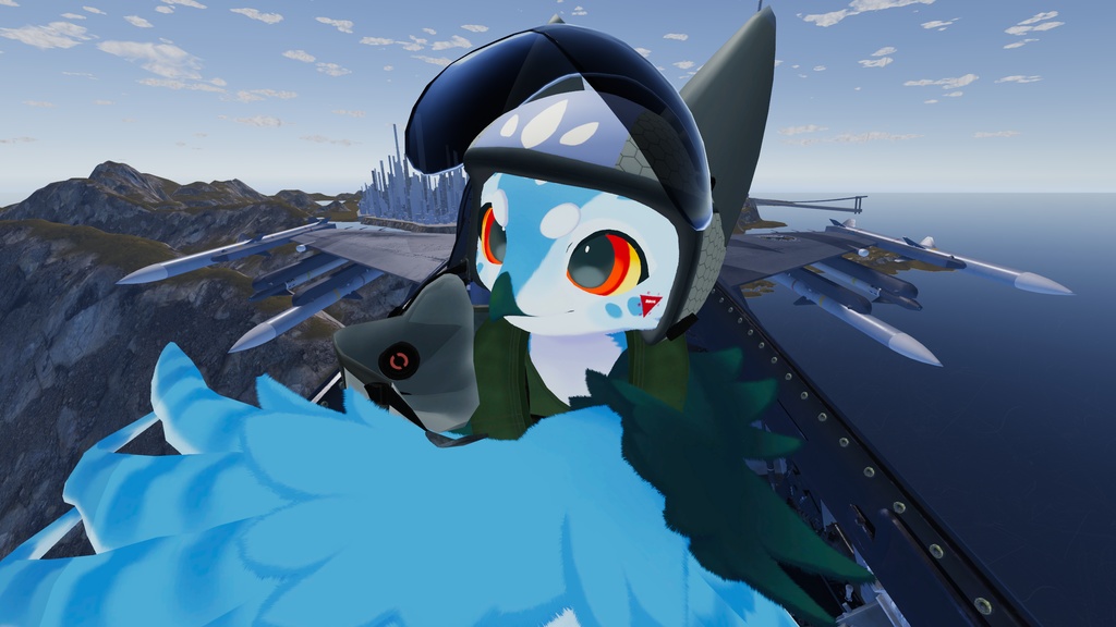 【アンシア・グリフォネット】パイロットヘルメット+呼吸ユニットUBU-20【VRChat】