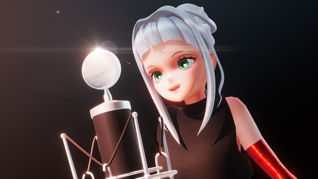 【3Dモデル】コンデンサーマイク マイクスタンド付き スフィア型