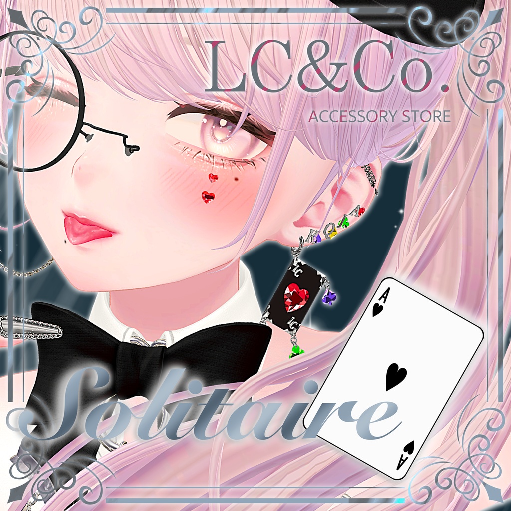 [15アバター対応]Solitaire トランプ ピアス