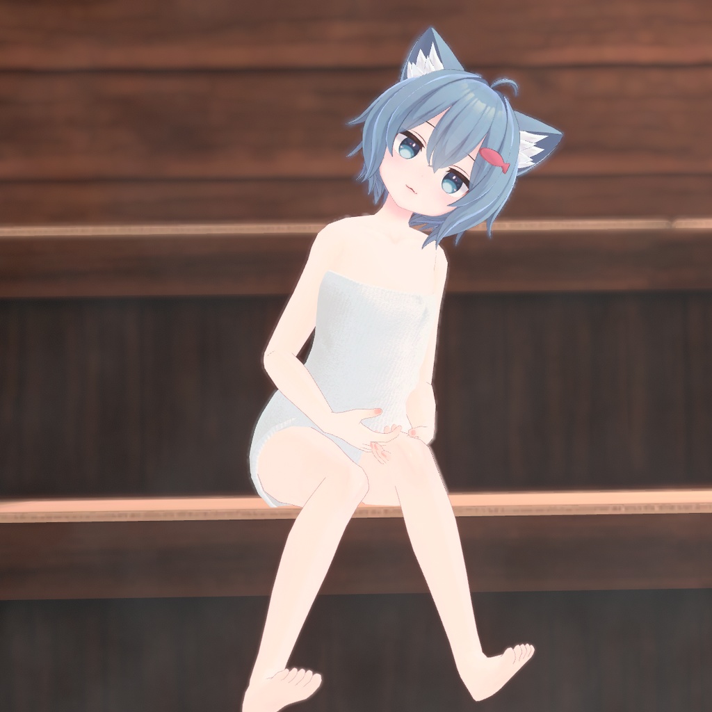 『バスタオル』こまどアバター対応衣装、おまけシェイプキー付き