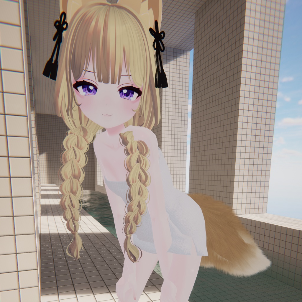 『バスタオル』こまどアバター対応衣装、おまけシェイプキー付き