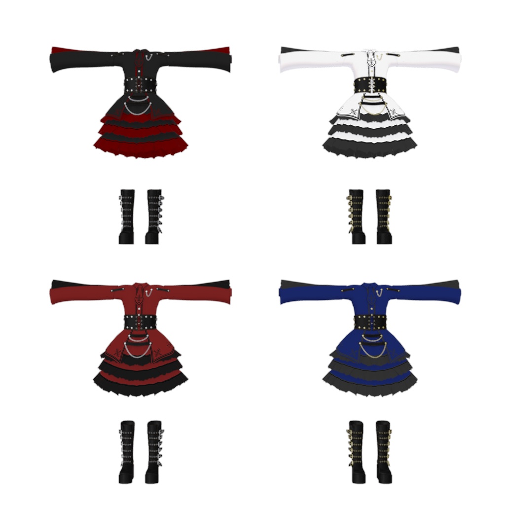 『GothicLeatherCorsetDress ゴシックレザーコルセットドレス』複数アバター対応衣装