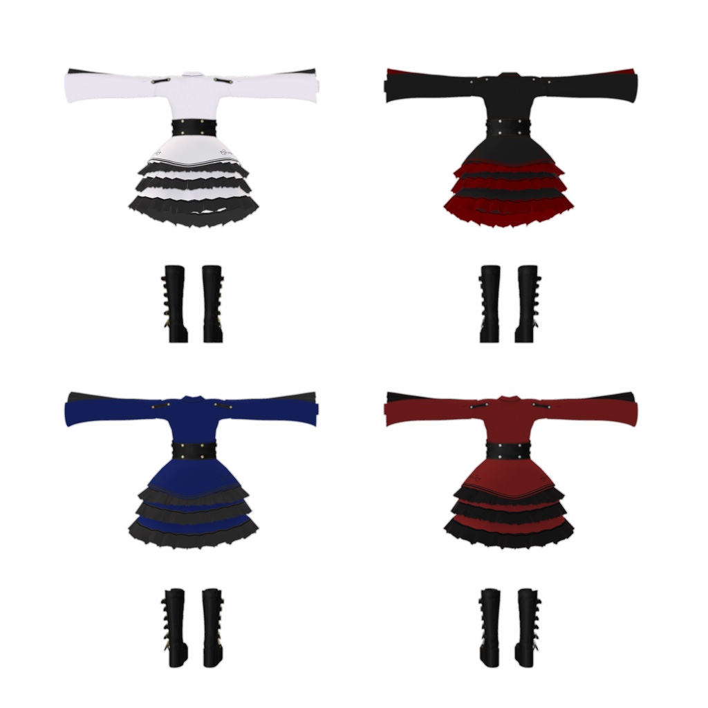 『GothicLeatherCorsetDress ゴシックレザーコルセットドレス』複数アバター対応衣装