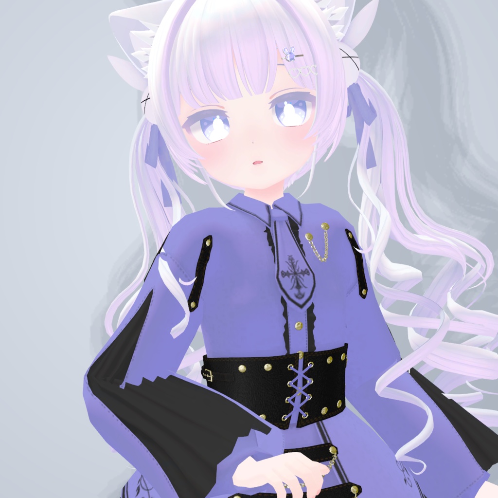 『GothicLeatherCorsetDress ゴシックレザーコルセットドレス』複数アバター対応衣装