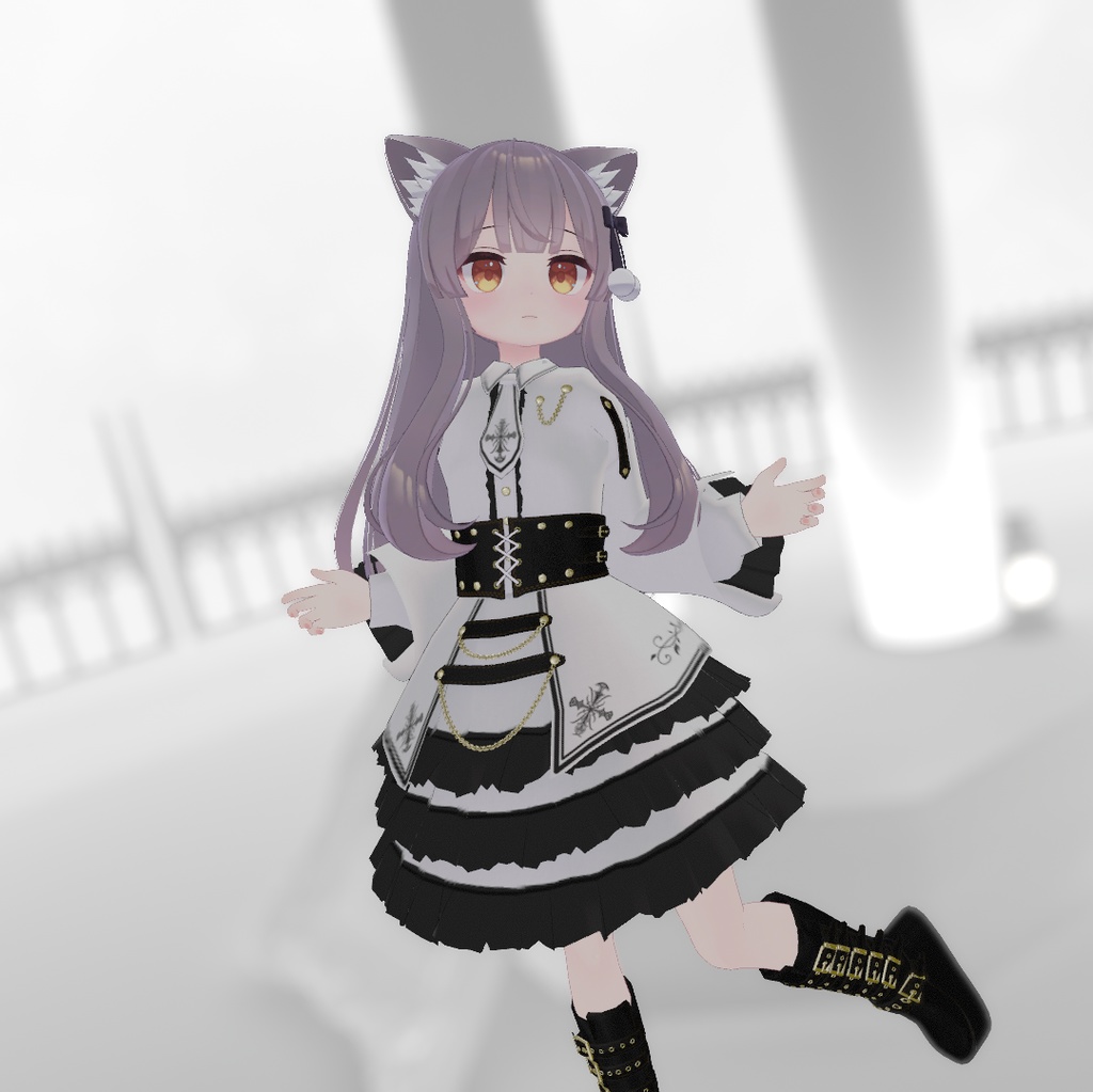 『GothicLeatherCorsetDress ゴシックレザーコルセットドレス』複数アバター対応衣装