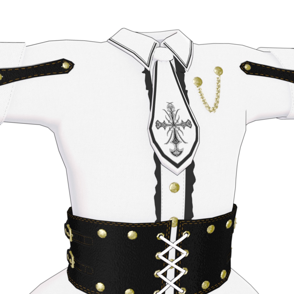 『GothicLeatherCorsetDress ゴシックレザーコルセットドレス』複数アバター対応衣装