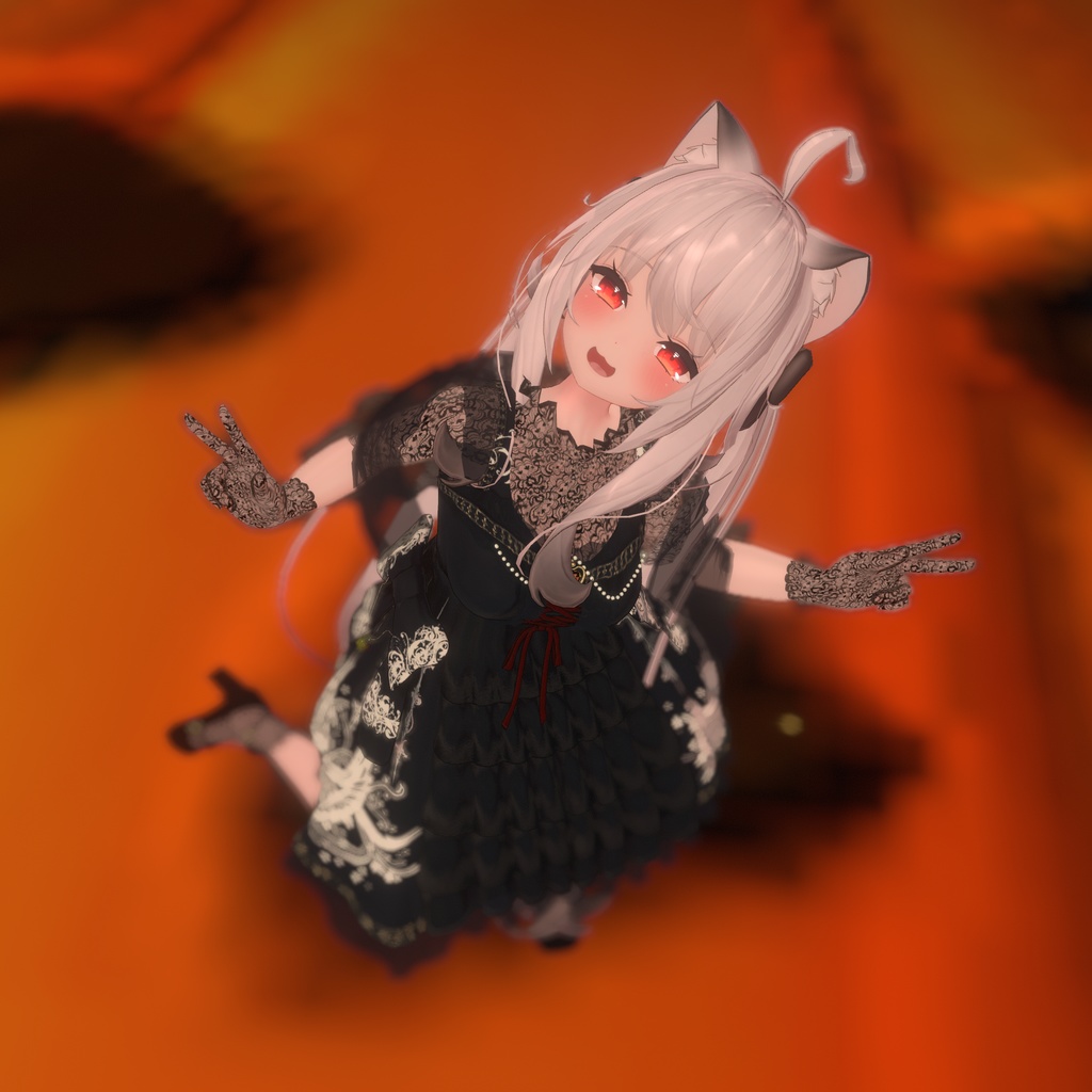 『See-through Gothic one-piece シースルーゴシックワンピース』複数アバター対応衣装