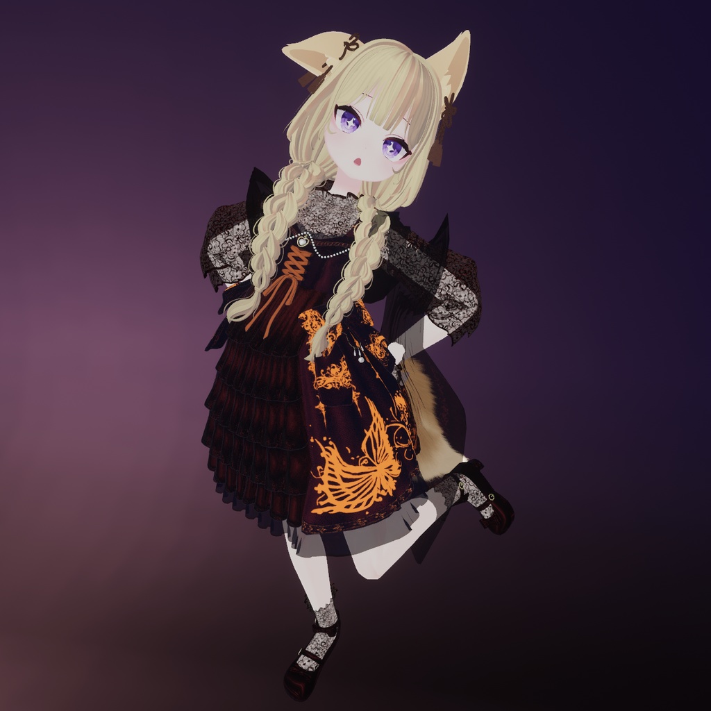 『See-through Gothic one-piece シースルーゴシックワンピース』複数アバター対応衣装