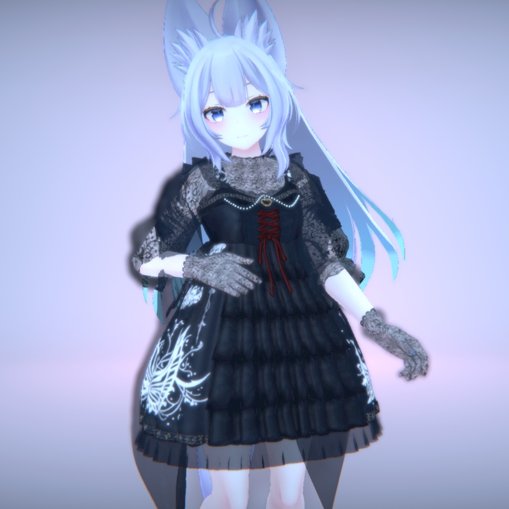 『See-through Gothic one-piece シースルーゴシックワンピース』複数アバター対応衣装