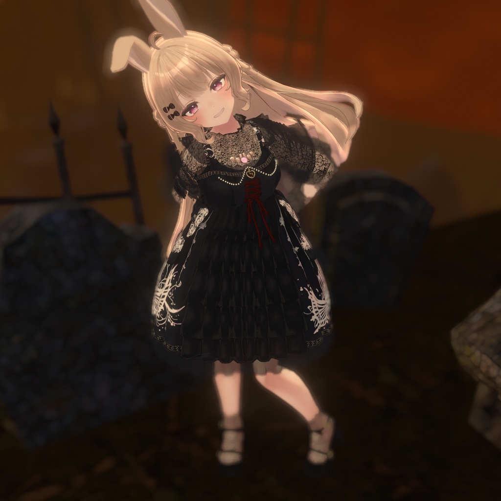 『See-through Gothic one-piece シースルーゴシックワンピース』複数アバター対応衣装