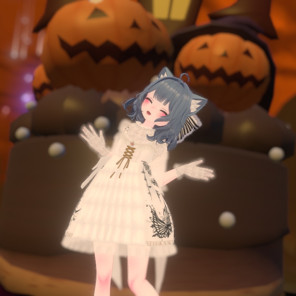 『See-through Gothic one-piece シースルーゴシックワンピース』複数アバター対応衣装