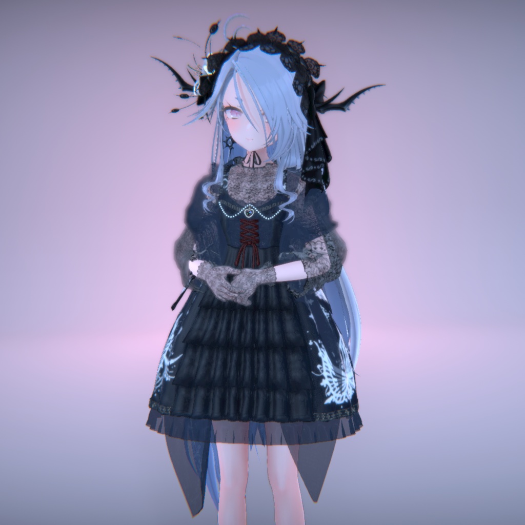 『See-through Gothic one-piece シースルーゴシックワンピース』複数アバター対応衣装