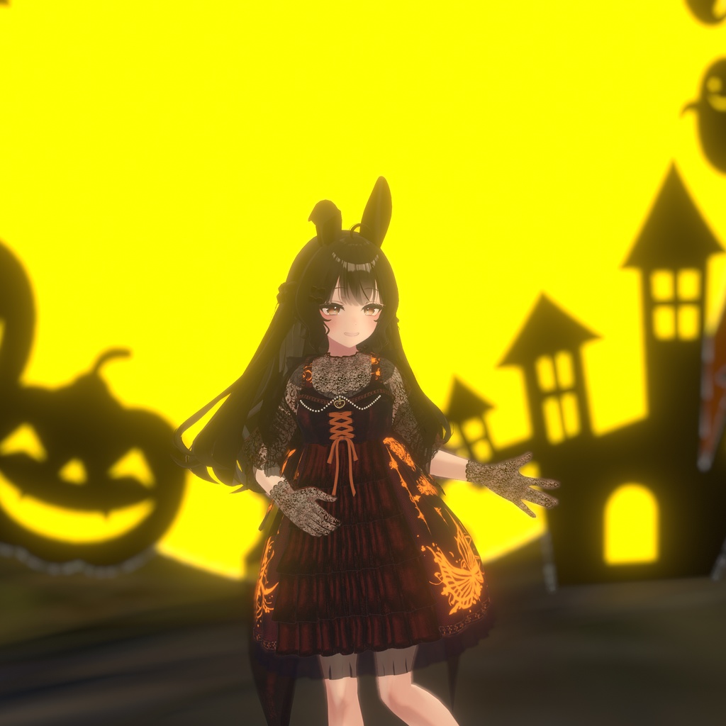 『See-through Gothic one-piece シースルーゴシックワンピース』複数アバター対応衣装