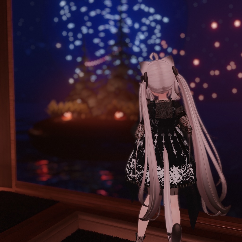 『See-through Gothic one-piece シースルーゴシックワンピース』複数アバター対応衣装