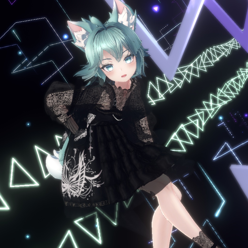 『See-through Gothic one-piece シースルーゴシックワンピース』複数アバター対応衣装