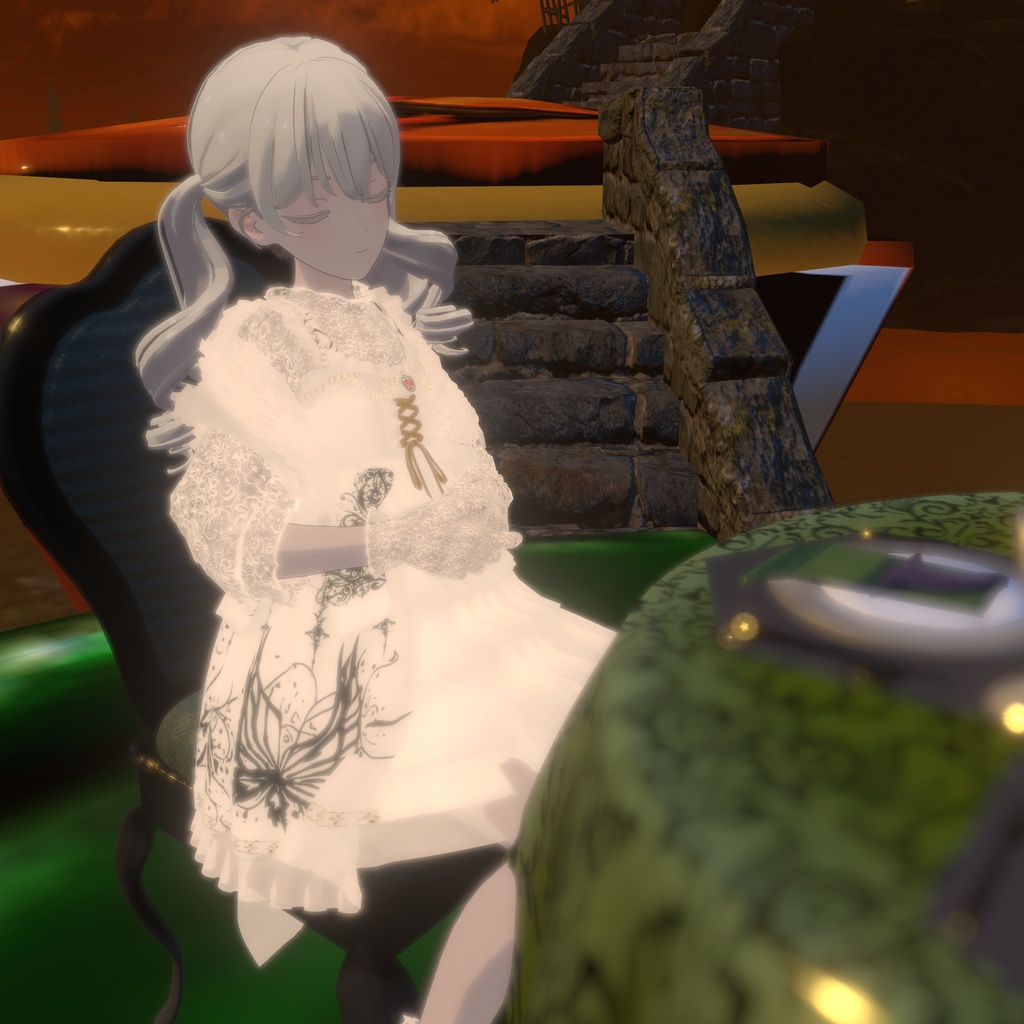 『See-through Gothic one-piece シースルーゴシックワンピース』複数アバター対応衣装