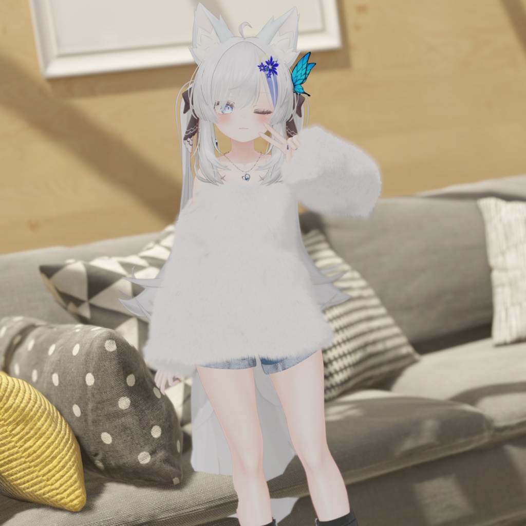 『Lace up off shoulder レースアップオフショルダー』複数アバター対応衣装