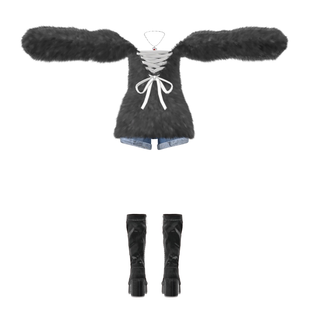 『Lace up off shoulder レースアップオフショルダー』複数アバター対応衣装