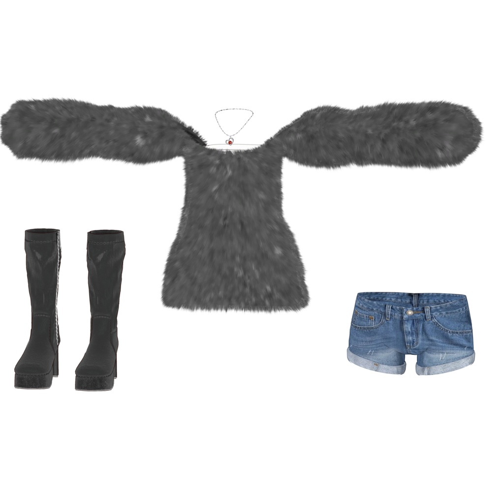 『Lace up off shoulder レースアップオフショルダー』複数アバター対応衣装