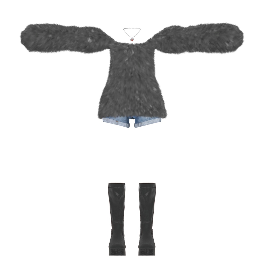 『Lace up off shoulder レースアップオフショルダー』複数アバター対応衣装