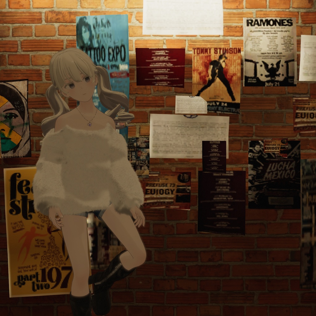 『Lace up off shoulder レースアップオフショルダー』複数アバター対応衣装