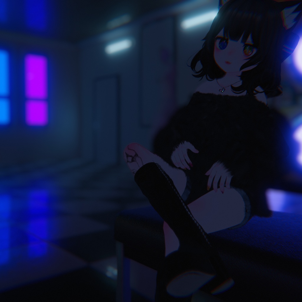 『Lace up off shoulder レースアップオフショルダー』複数アバター対応衣装