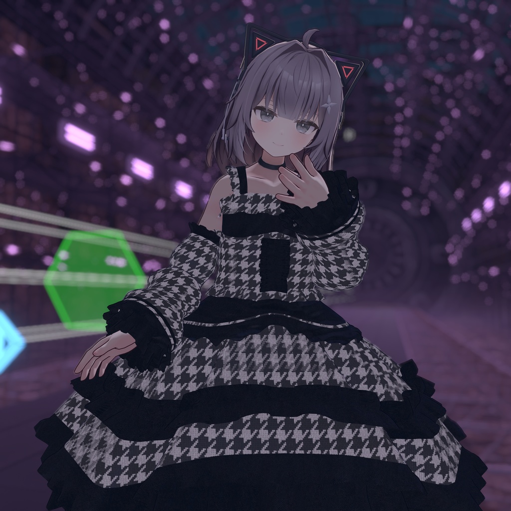 『Fishtail Frill Dress フィッシュテールフリルドレス』複数アバター対応衣装