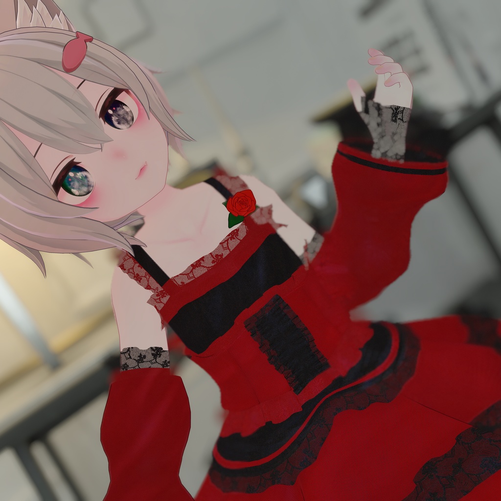 『Fishtail Frill Dress フィッシュテールフリルドレス』複数アバター対応衣装