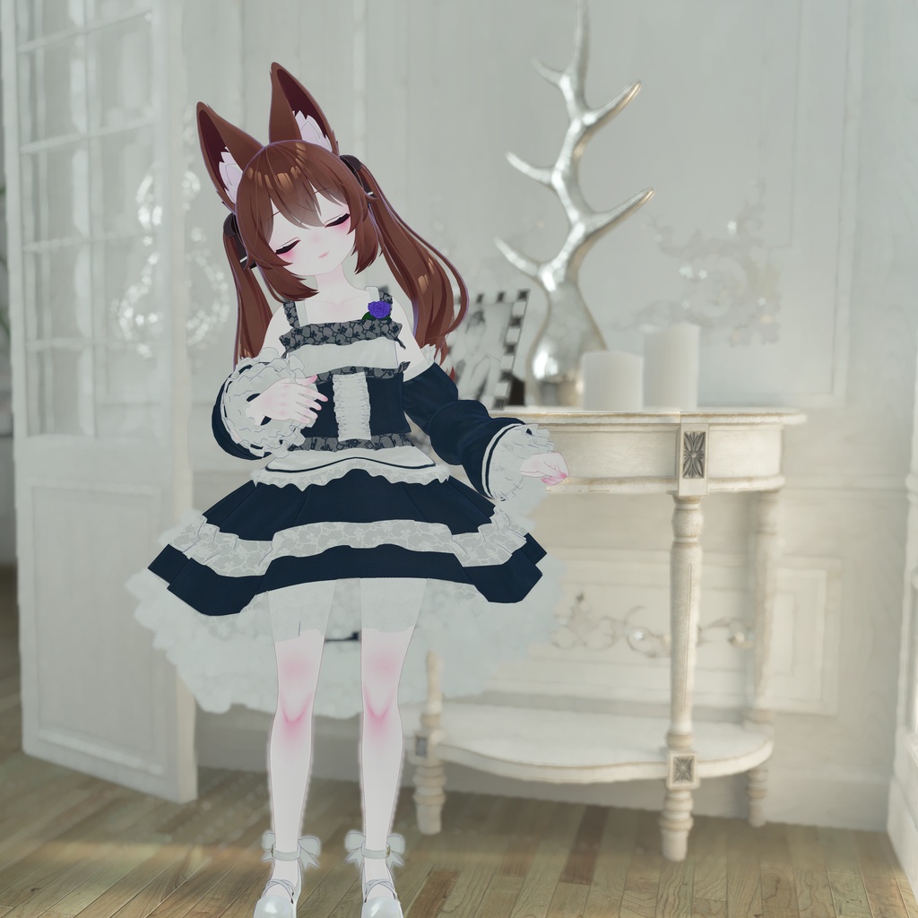 『Fishtail Frill Dress フィッシュテールフリルドレス』複数アバター対応衣装