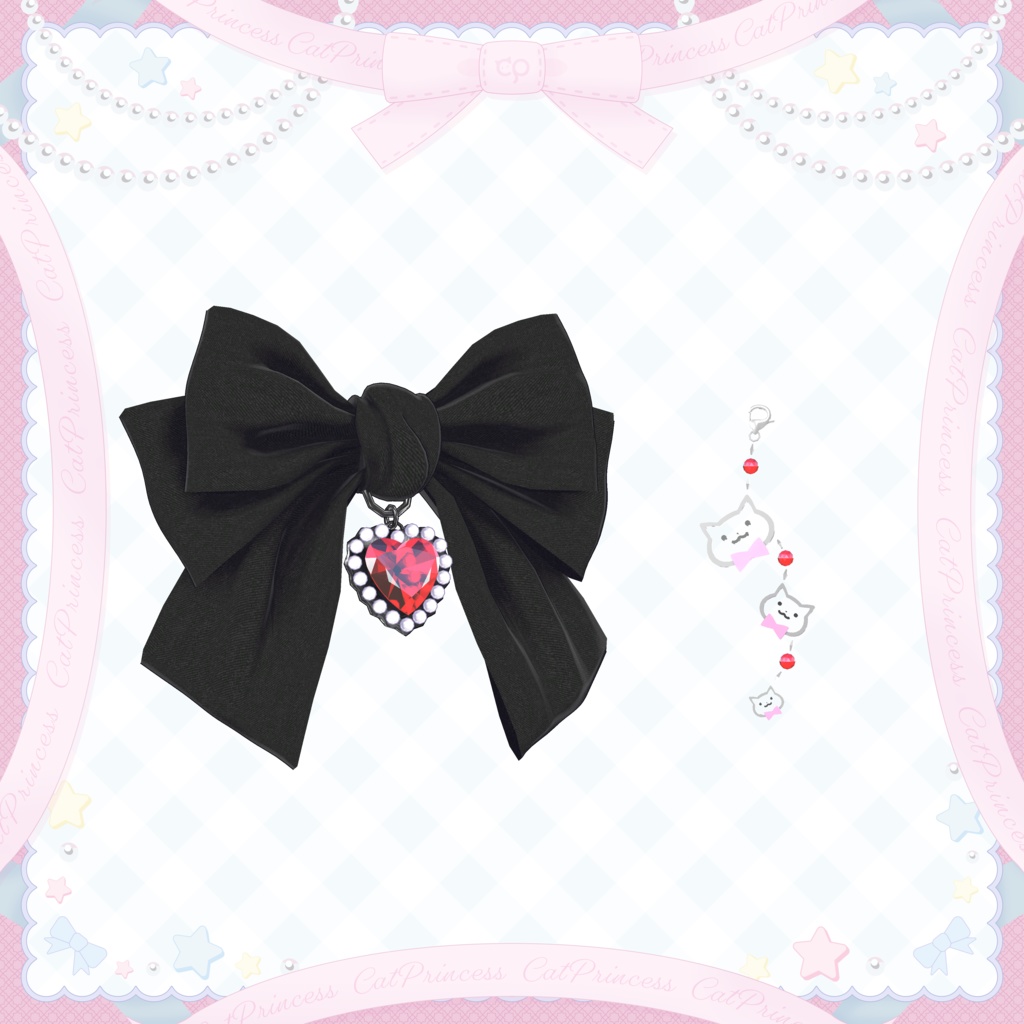 フォロワー3000人記念!無料アイテム『リボン3!+アクセ』VRChat