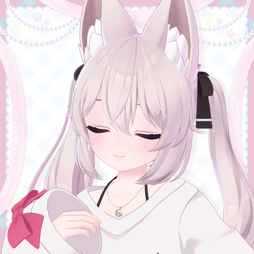 こまどアバター対応『CatNecklace』シフォン、ライム【あまとうさぎ】