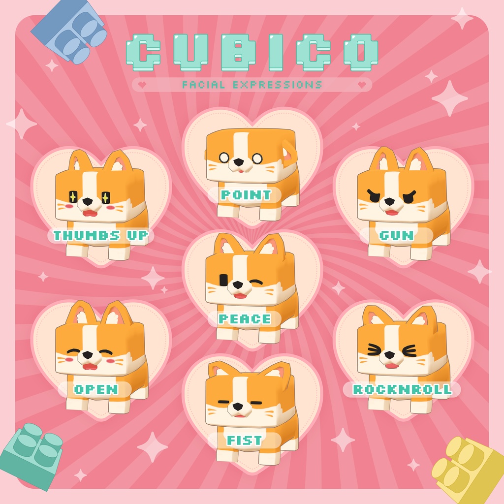 3日間限定無料配布🎁✨『CUBICO – Block Animals』CatPrincess オリジナル3Dモデル #CUBICO3D