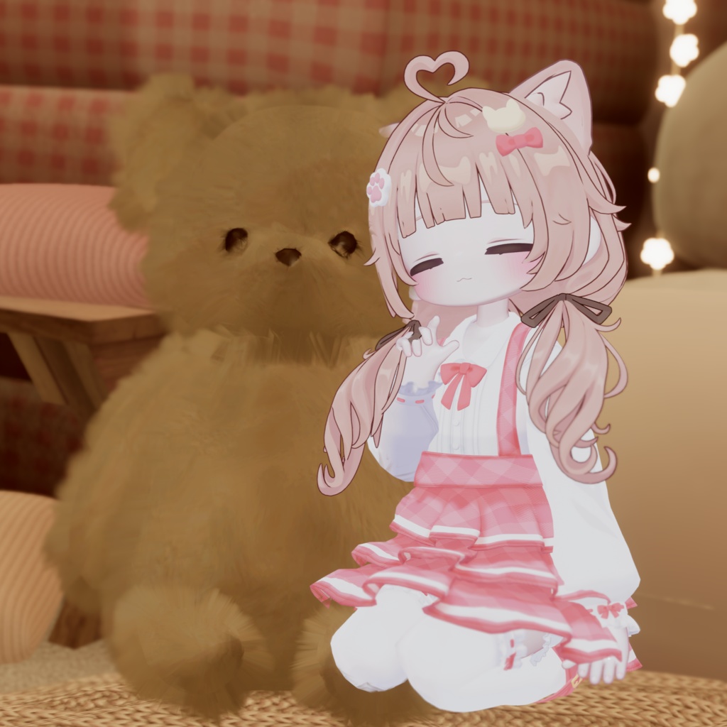 『ねこりぼんポンチョ NekoRibbonPoncho』複数アバター対応衣装