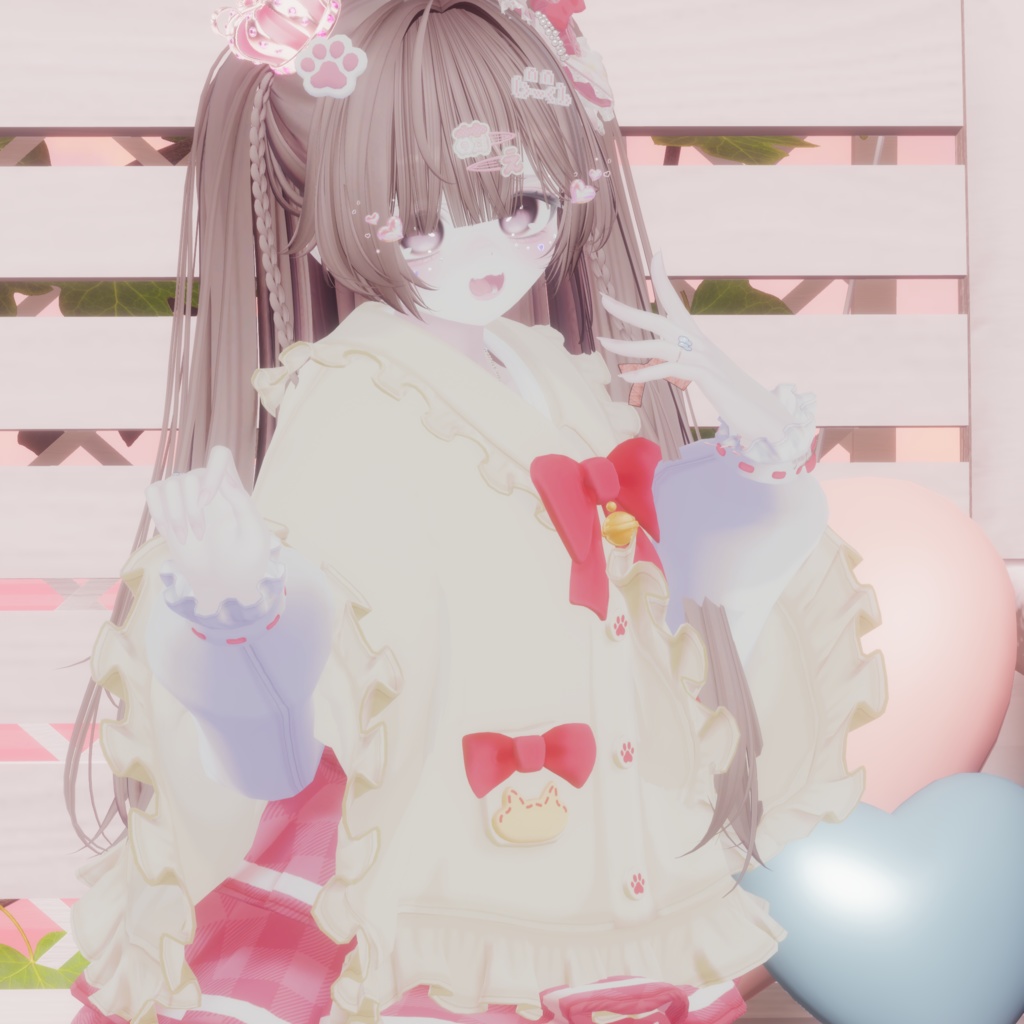 🎀プレゼント企画開催中🎀『ねこりぼんポンチョ NekoRibbonPoncho』複数アバター対応衣装