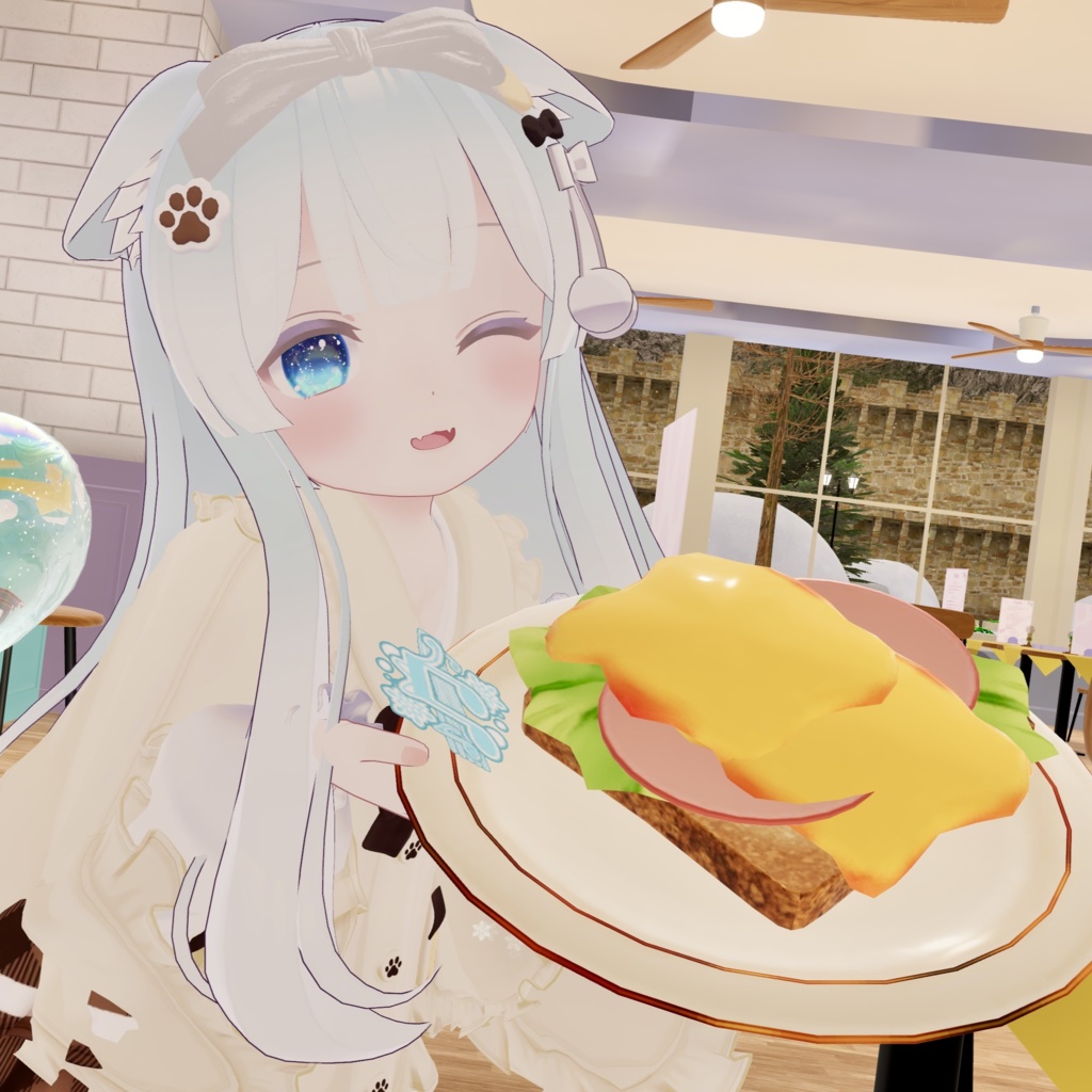 『ねこりぼんポンチョ NekoRibbonPoncho』複数アバター対応衣装