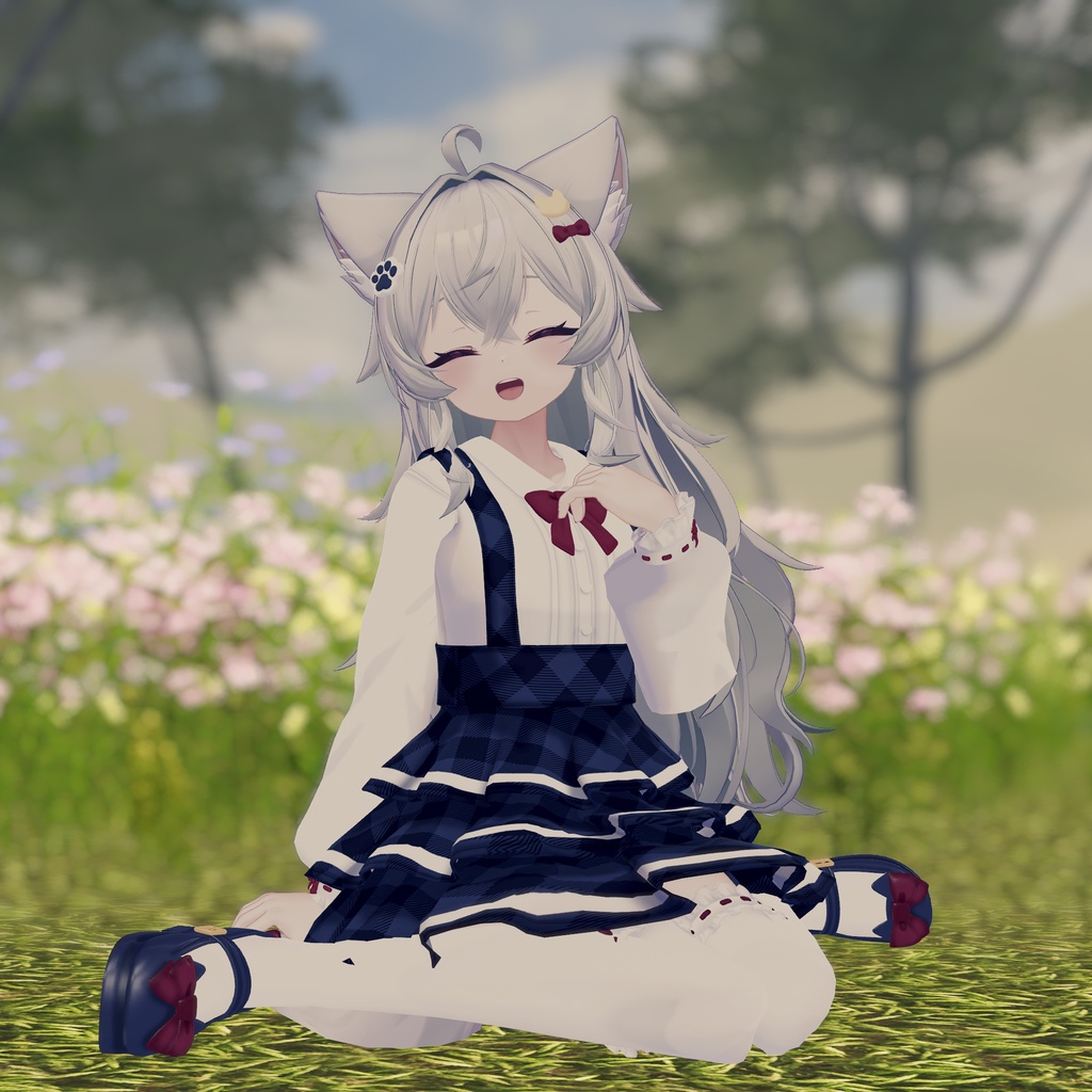 『ねこりぼんポンチョ NekoRibbonPoncho』複数アバター対応衣装