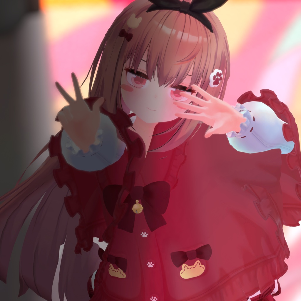 🎀プレゼント企画開催中🎀『ねこりぼんポンチョ NekoRibbonPoncho』複数アバター対応衣装