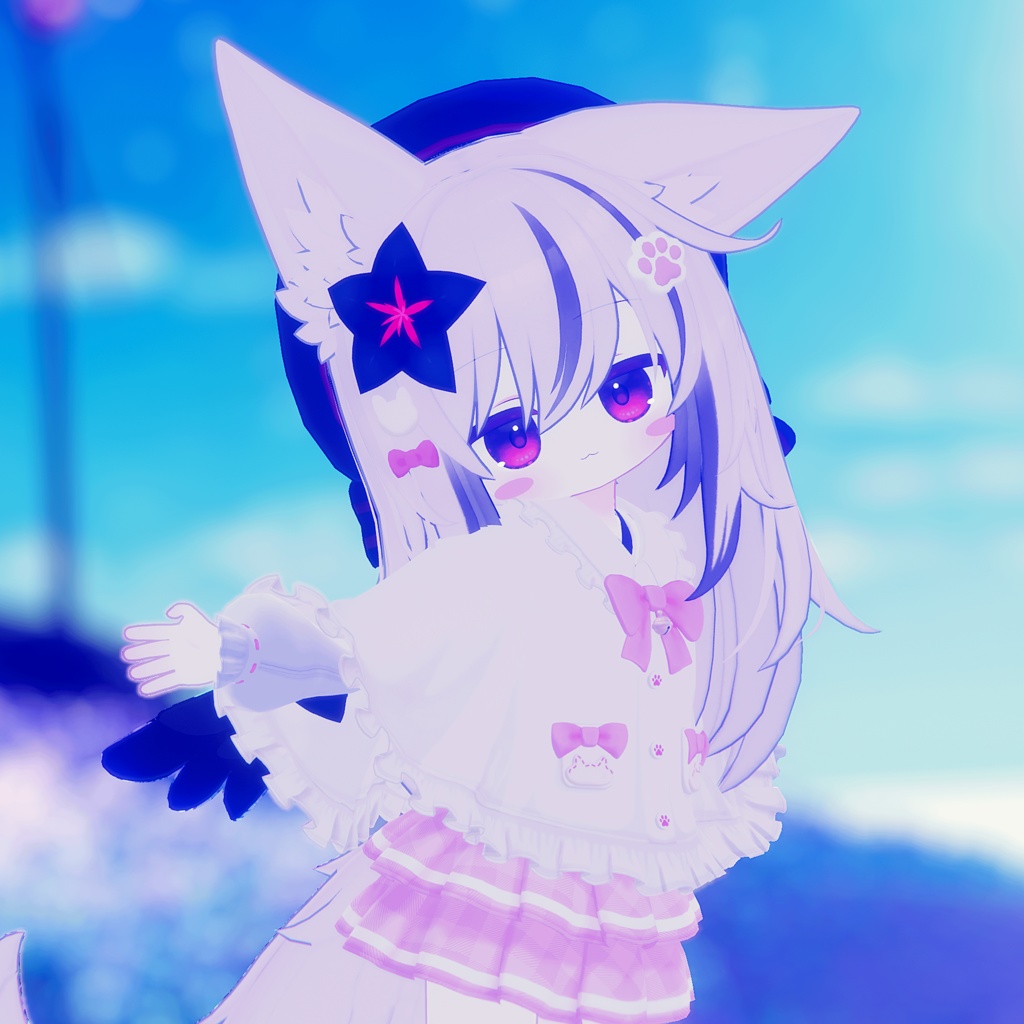 🎀プレゼント企画開催中🎀『ねこりぼんポンチョ NekoRibbonPoncho』複数アバター対応衣装