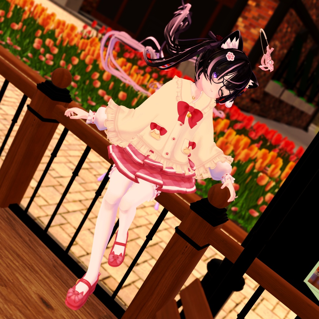 『ねこりぼんポンチョ NekoRibbonPoncho』複数アバター対応衣装