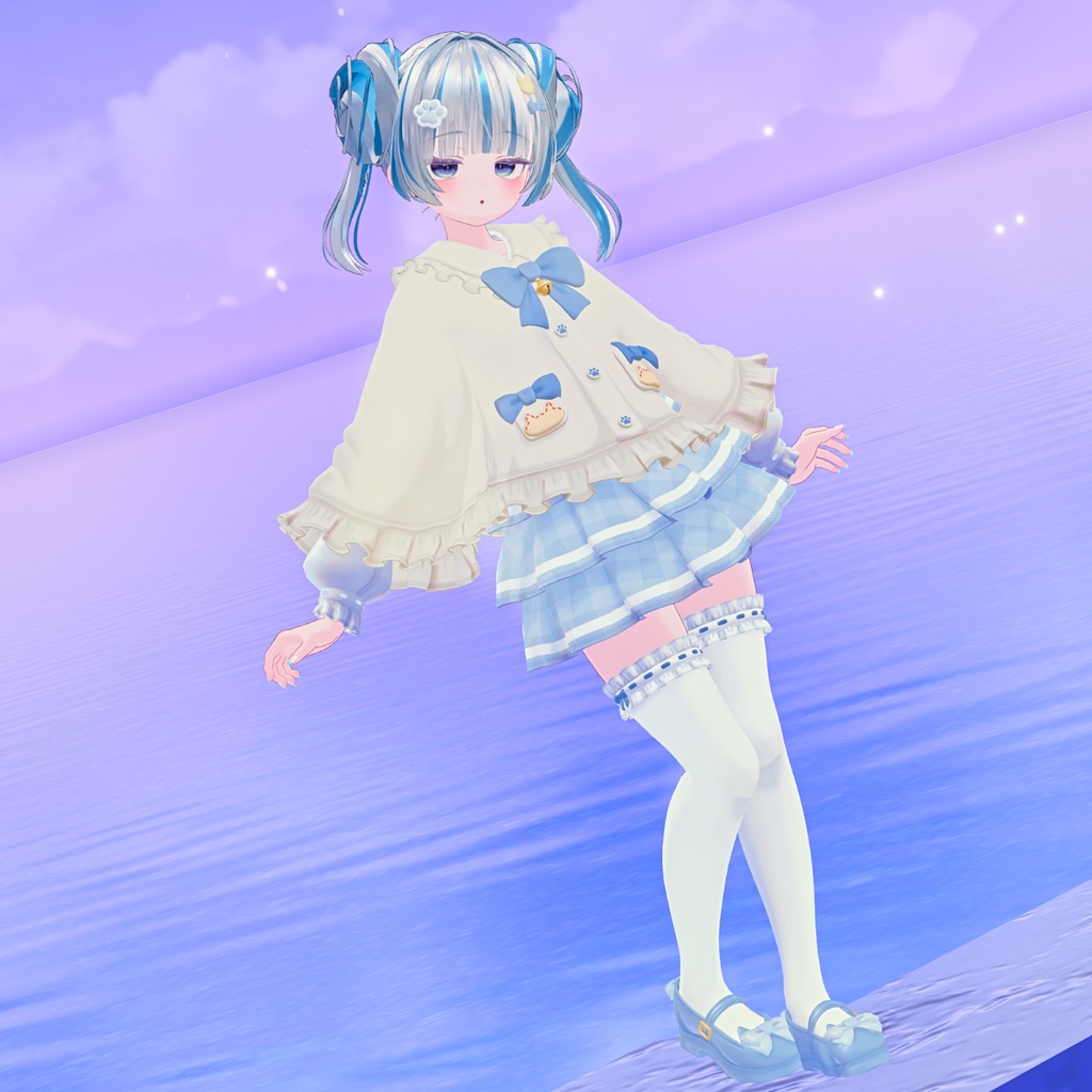 🎀プレゼント企画開催中🎀『ねこりぼんポンチョ NekoRibbonPoncho』複数アバター対応衣装