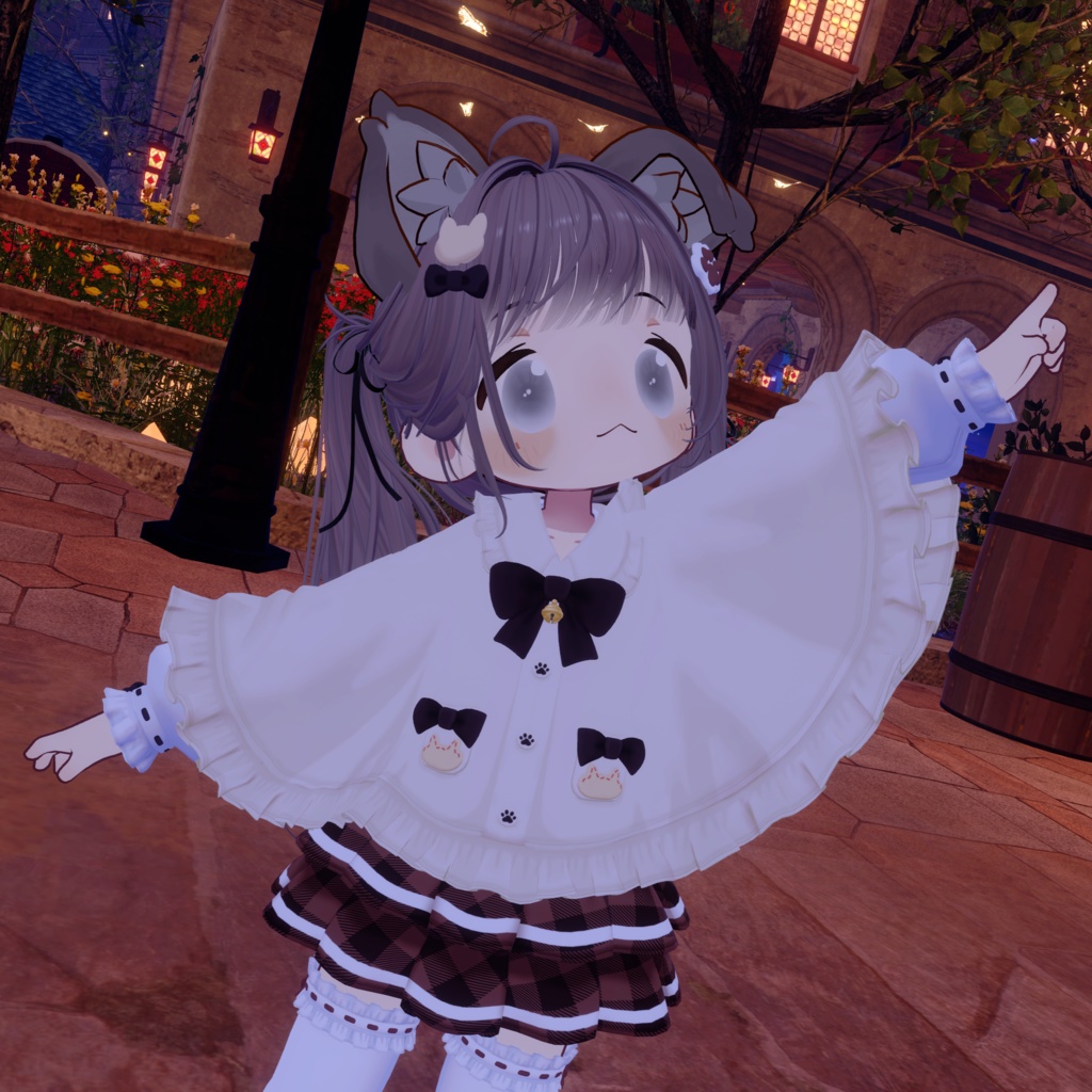 『ねこりぼんポンチョ NekoRibbonPoncho』複数アバター対応衣装