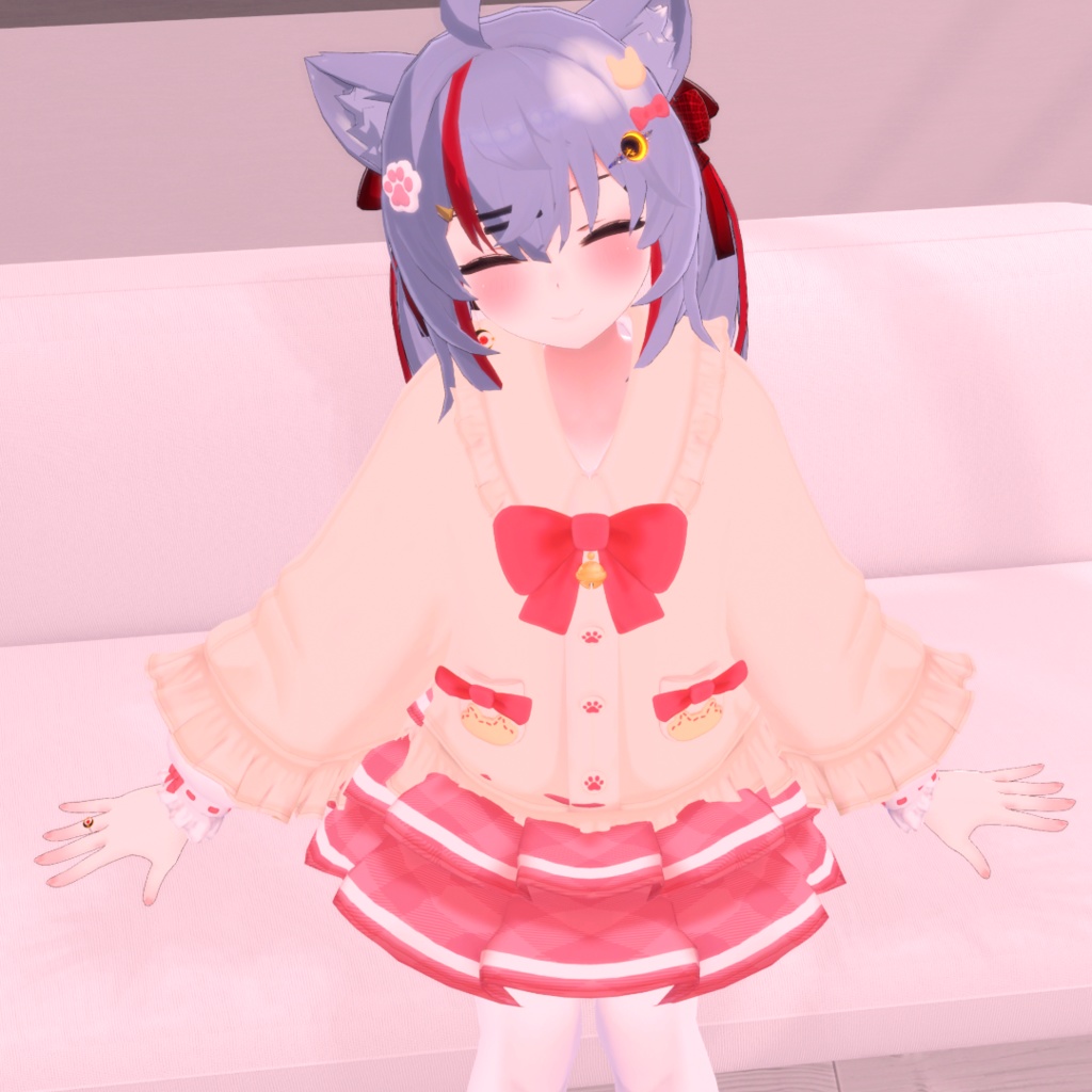 🎀プレゼント企画開催中🎀『ねこりぼんポンチョ NekoRibbonPoncho』複数アバター対応衣装