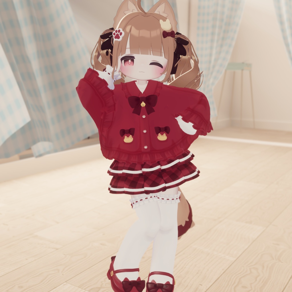 🎀プレゼント企画開催中🎀『ねこりぼんポンチョ NekoRibbonPoncho』複数アバター対応衣装