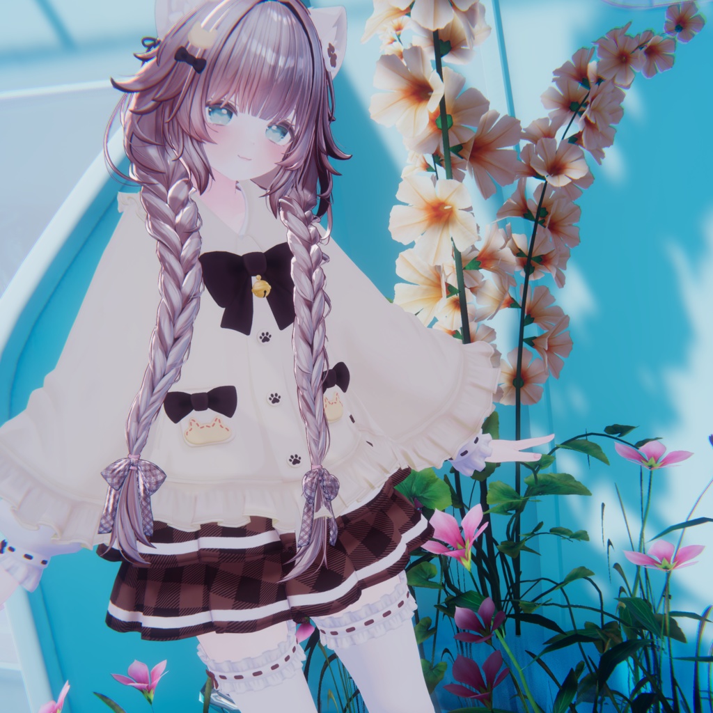 🎀プレゼント企画開催中🎀『ねこりぼんポンチョ NekoRibbonPoncho』複数アバター対応衣装