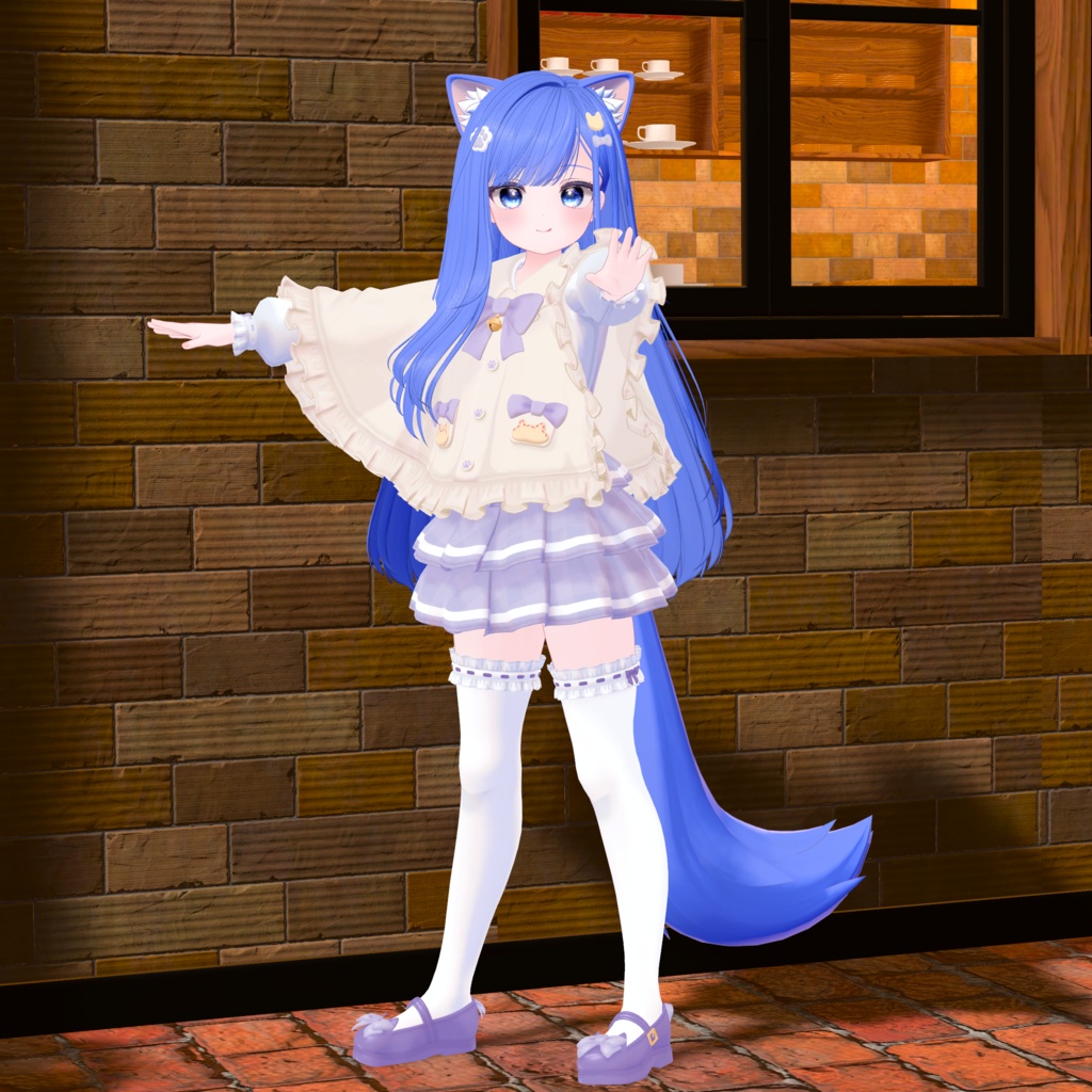 🎀プレゼント企画開催中🎀『ねこりぼんポンチョ NekoRibbonPoncho』複数アバター対応衣装