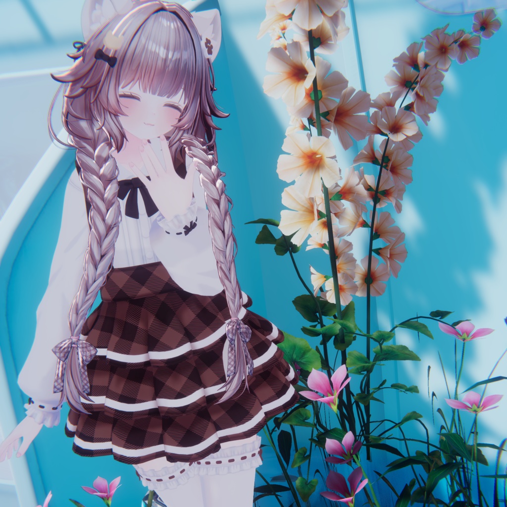 『ねこりぼんポンチョ NekoRibbonPoncho』複数アバター対応衣装