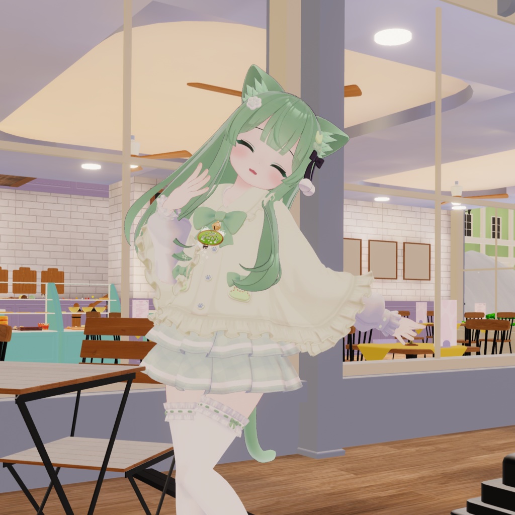 『ねこりぼんポンチョ NekoRibbonPoncho』複数アバター対応衣装