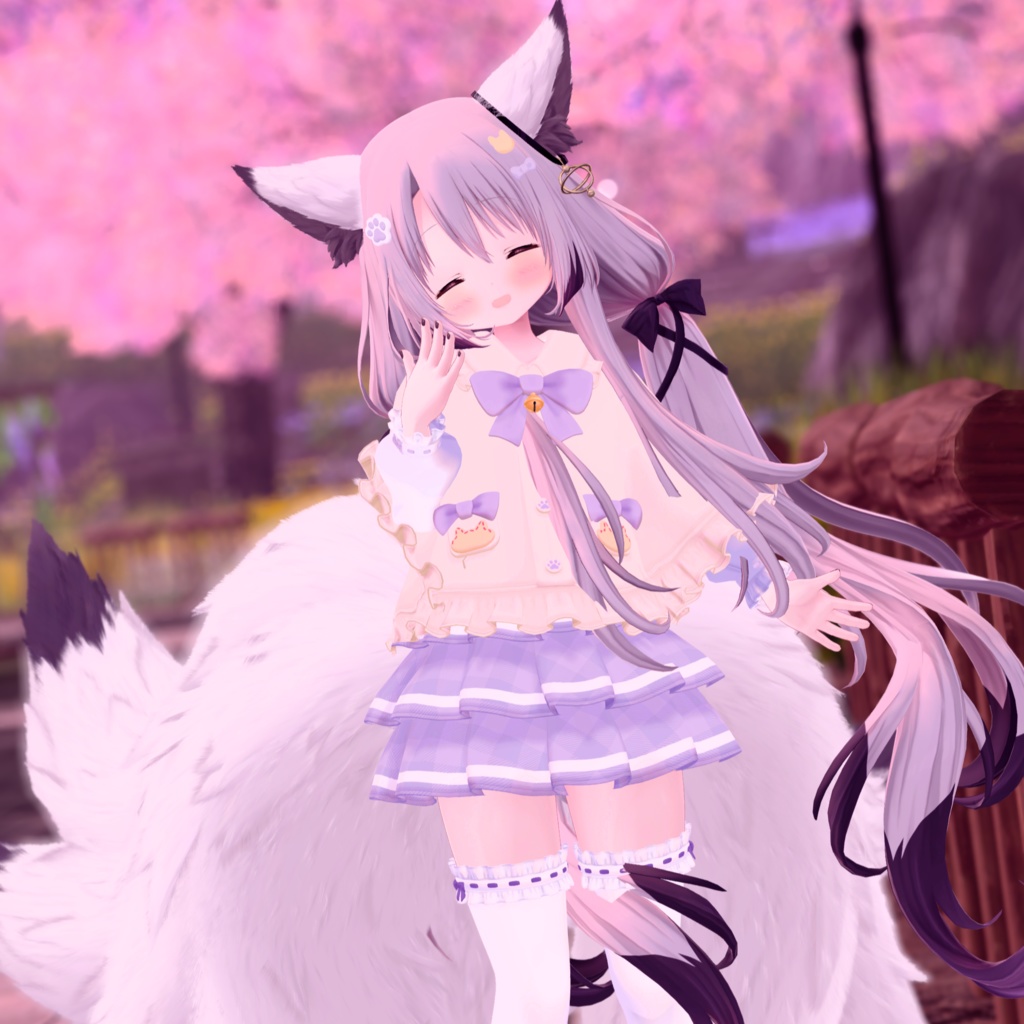 『ねこりぼんポンチョ NekoRibbonPoncho』複数アバター対応衣装