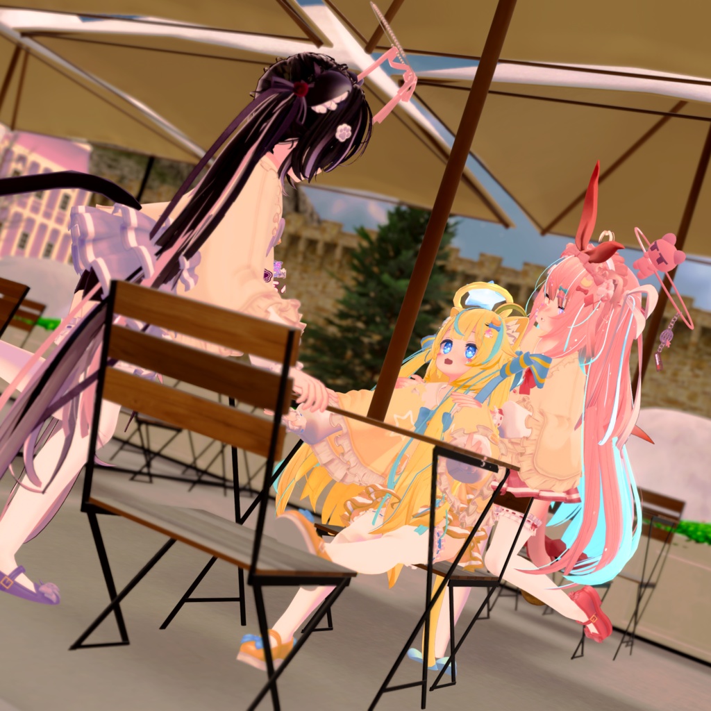 『ねこりぼんポンチョ NekoRibbonPoncho』複数アバター対応衣装